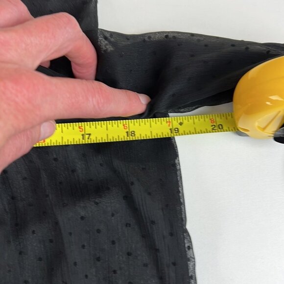 Mandee Long Sleeved Black Polka Dot Sheer Blouse size Small - Picture 4 of 8